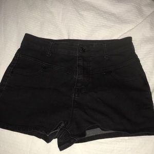 BDG Black denim high waisted shorts
